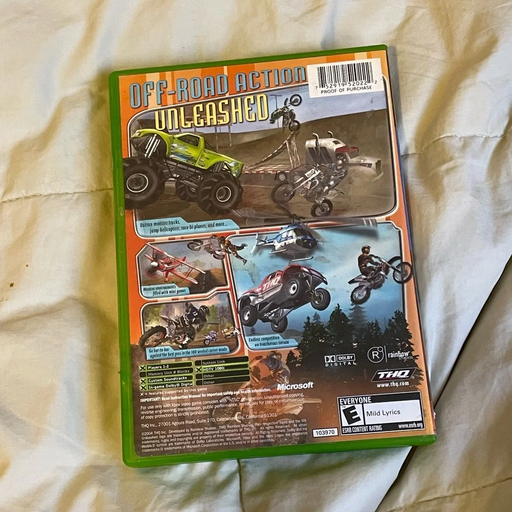 2001Microsoft Xbox MXunleashed game + 3 bonus games